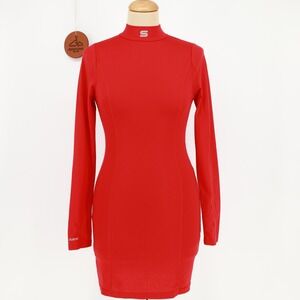Shane‎ Justin Red Mock Neck Long Sleeve Fitted Mini Dress Size Medium NWT